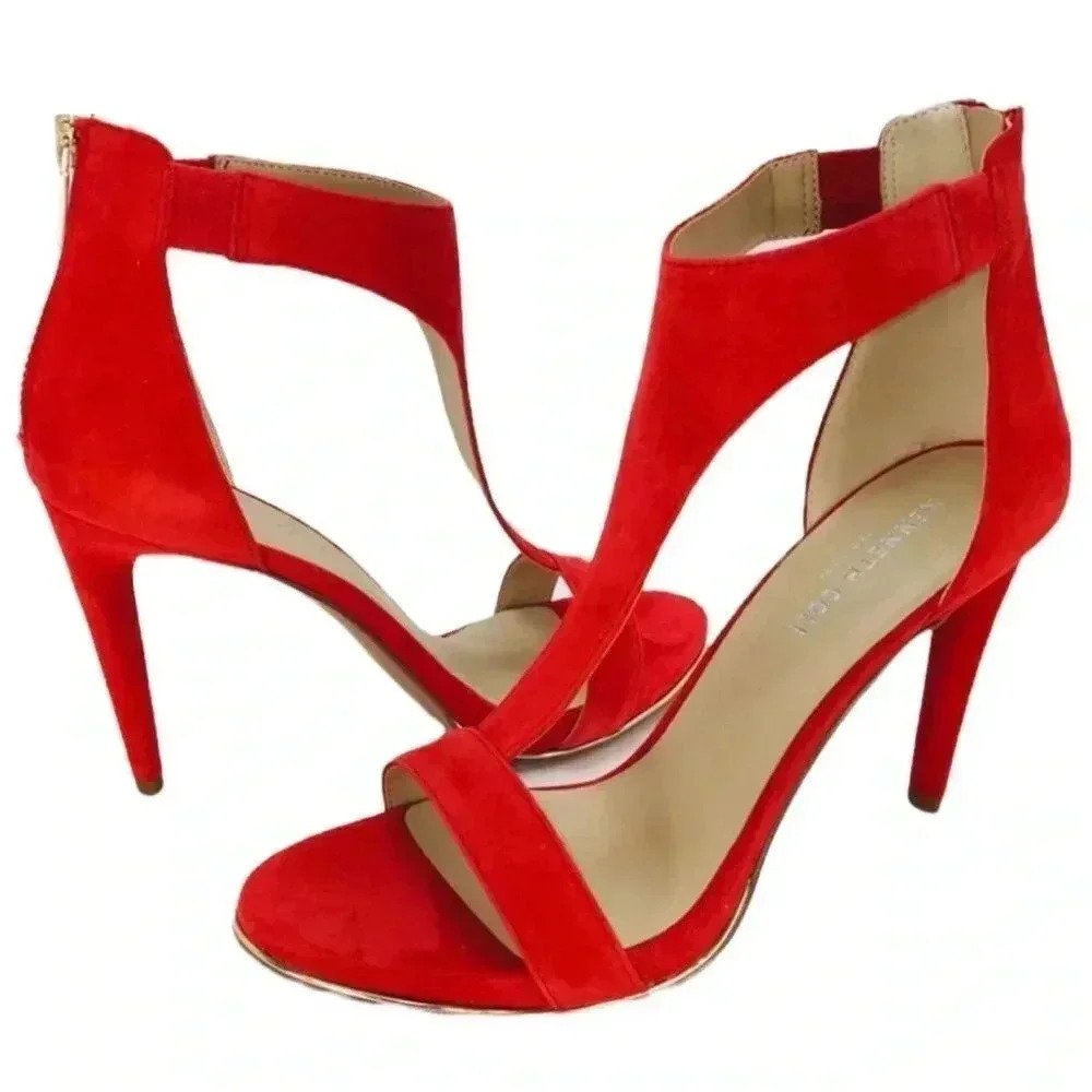 Kenneth Cole New York Brooke Red Suede Womens Pumps Size 8.5M - Picture 1 of 10